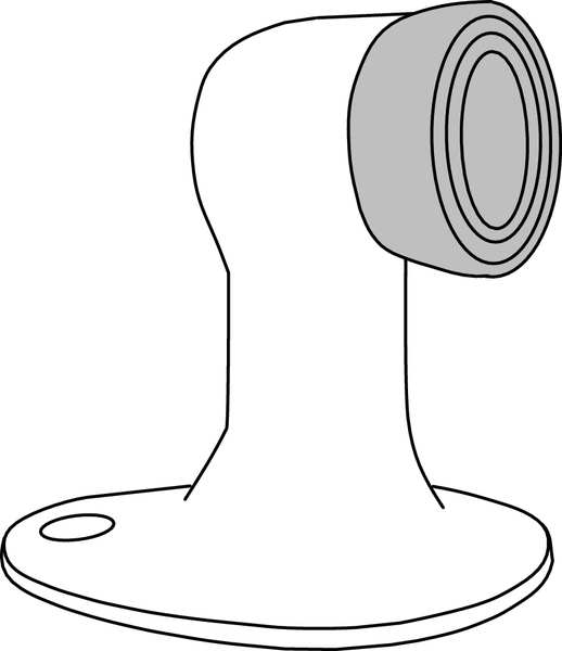 Rigid Door Stop, Floor Mount, 2-5/8 In L