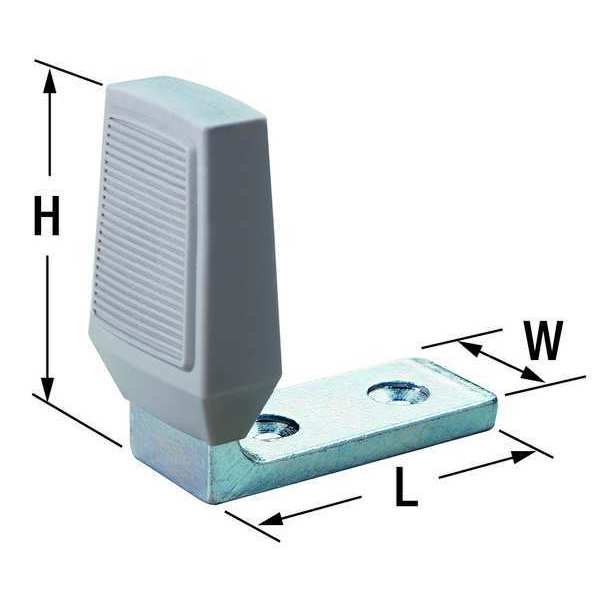 Angle Door Stop, Steel, 2-5/8