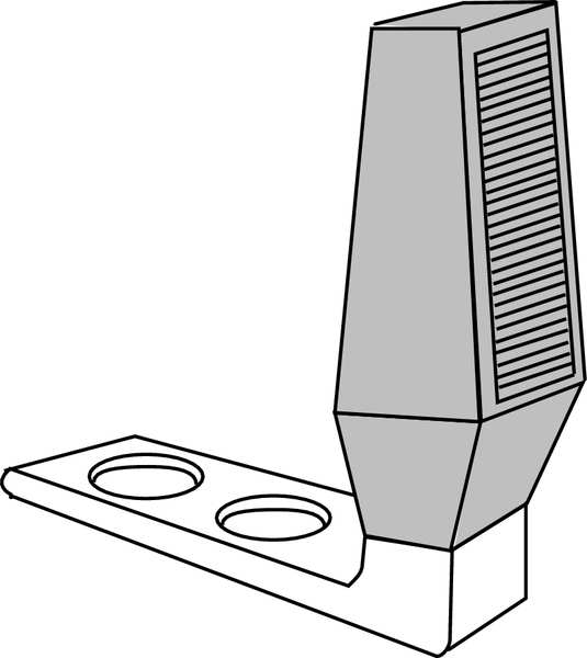 Angle Door Stop, Steel, 2-5/8