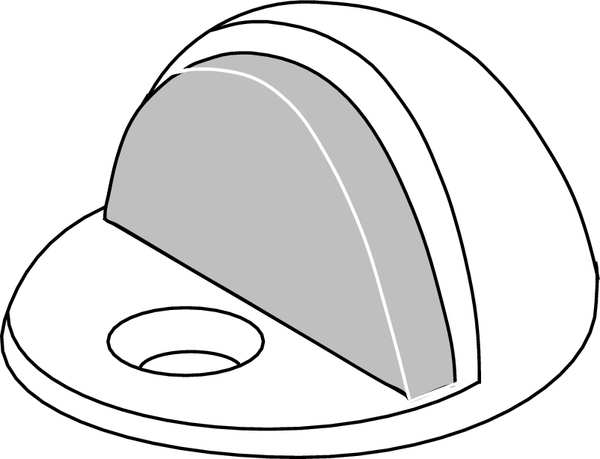 Dome Door Stop, Cast Brass, 1-1/8