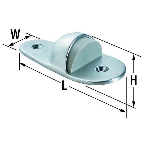 Dome Door Stop, Cast Brass, 1-1/8