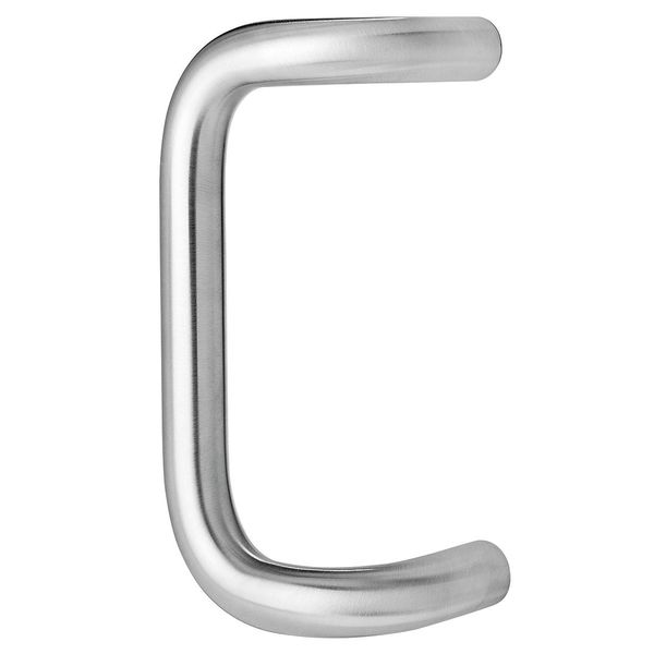Offset Pull Handle, Stainless Steel, Satin, Clips/Fasteners