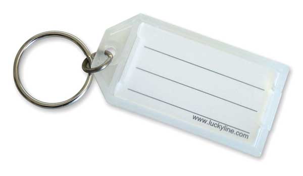Clear Key Tag with Flap & Split Ring, 10 pk
