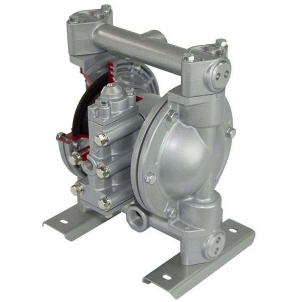 Double Diaphragm Pump, Aluminum, Air Operated, Santoprene, 28 GPM