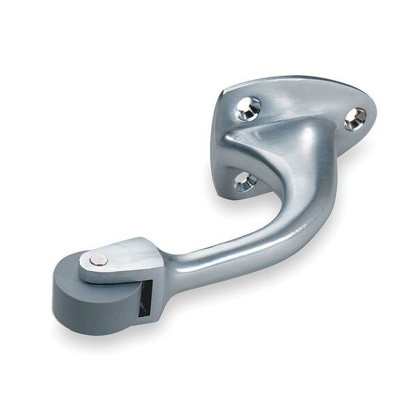 Curved Roller Stop, Polished Brass