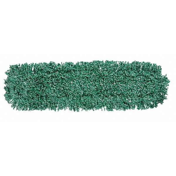 36 in L Dust Mop, Slide On Connection, Looped-End, Green, Microfiber, FGJ85500GR00