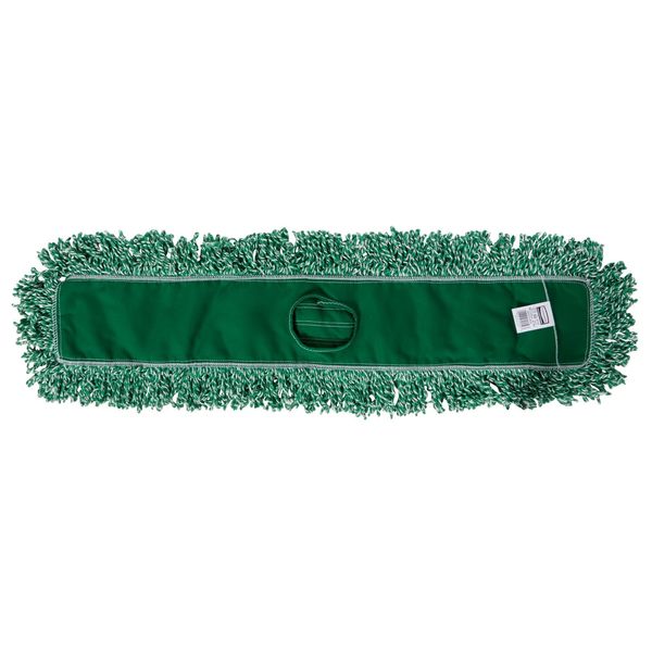 36 in L Dust Mop, Slide On Connection, Looped-End, Green, Microfiber, FGJ85500GR00