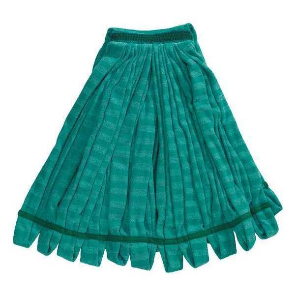 5 in Tube Wet Mop, 22 oz Dry Wt, Side Gate Connection, Looped-End, Green, Microfiber