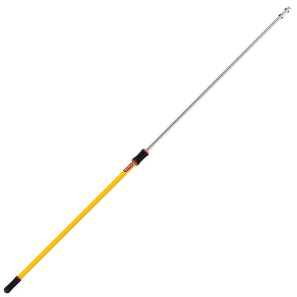 48 in to 96 in Threaded Extension Handle, 1 1/4 in Dia, Yellow, Aluminum