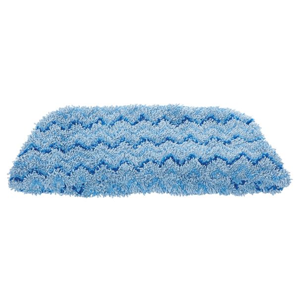 8-1/4 in L Flat Mop Pad, 0.322 oz Dry Wt, Quick Change Connection, Blue/White, Microfiber