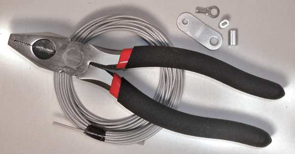 Do it Yourself Lanyard Assembly Kit, 25 ft, 3/64 in Pin Dia., Galvanized, Nylon Coated