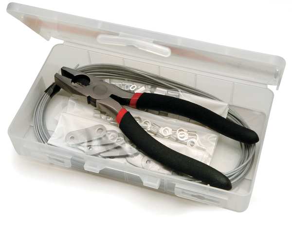 Do it Yourself Lanyard Assembly Kit, 25 ft, 3/64 in Pin Dia., Galvanized, Nylon Coated
