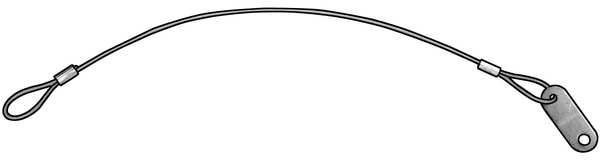 2 Loops and Tab Lanyard, 6 in, 3/64 in Pin Dia., Galvanized Steel, Nylon Coated, 5 PK