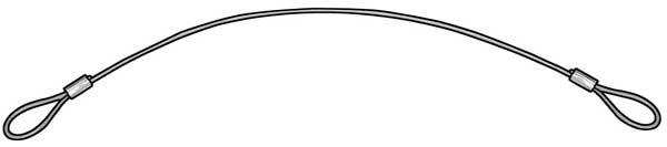 2 Loops Lanyard, 12 in, 3/64 in Pin Dia., Galvanized Steel, Nylon Coated, 10 PK