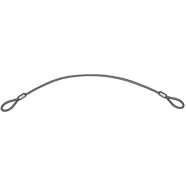 2 Loops Lanyard, 12 in, 3/64 in Pin Dia., Stainless Steel, Nylon Coated, 5 PK
