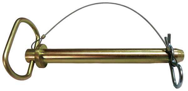 Hitch Pin, Std, Stl, Zinc, 7/8x7 1/2L