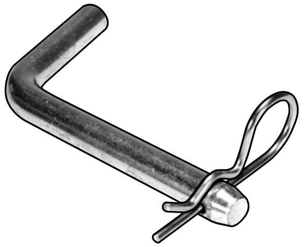 Hitch Pin, Bent, Stl, Zinc, 1x4 3/4 L