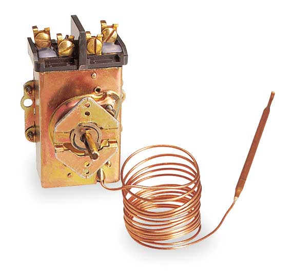 Line Volt Mechanical Tstat, Open on Rise, 0 Degrees to 100 Degrees F