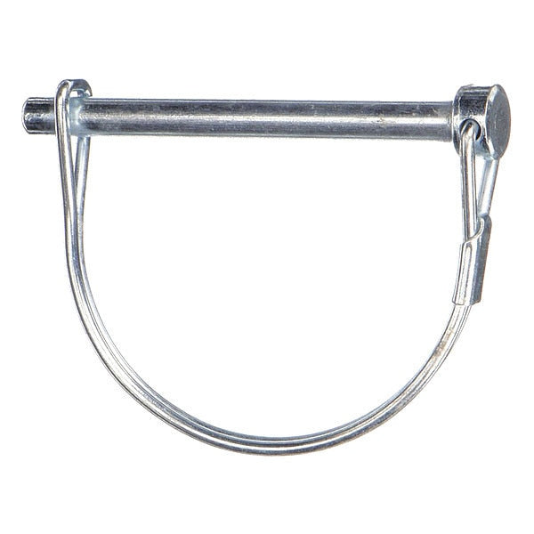 Safety Pin, Low Carbon Steel, Not Graded, Zinc Plated, 1/4 in Pin Dia, 1 3/4 in Usbl L, 2 1/4 in L, 5 PK