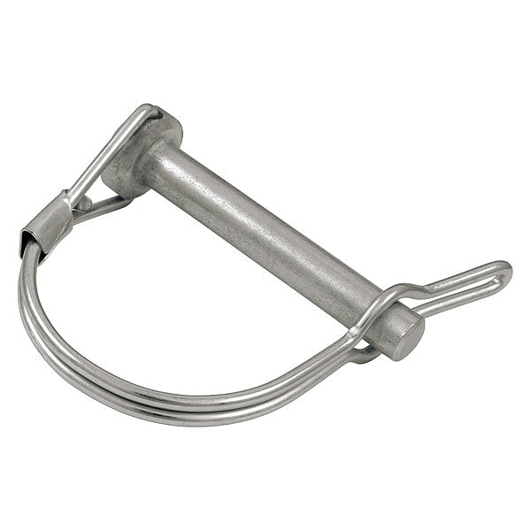 Safety Pin, Low Carbon Steel, Zinc, 5/16 in Pin Dia, 1 3/4 in Usbl L, 2 in L, 5 PK