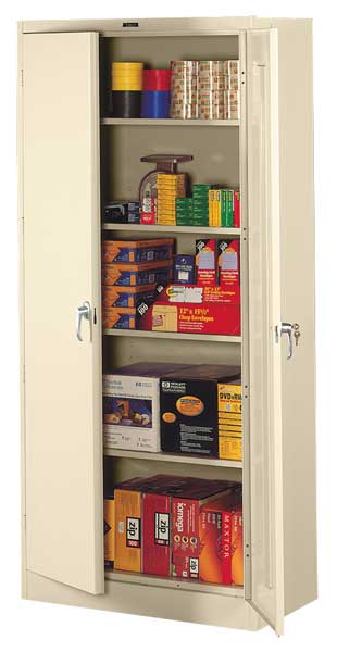 22 ga. ga. Steel Storage Cabinet, 36 in W, 78 in H, Stationary