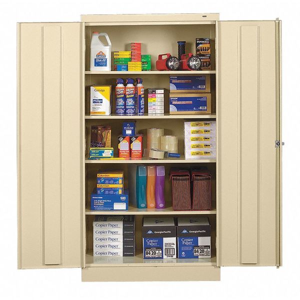 24 ga. Carbon Steel Storage Cabinet, 36 in W, 72 in H, Stationary