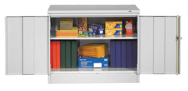 24 ga. ga. Carbon Steel Storage Cabinet, 36 in W, 30 in H, Stationary