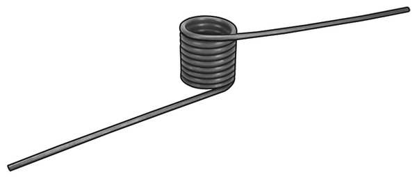 Torsion Spring, 180 Deg, 0.133OD, PK6, Finish: Plain