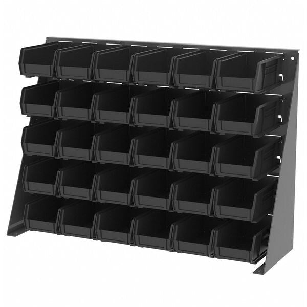 Hang & Stack Storage Bin, Black, Plastic, 7 3/8 in L x 4 1/8 in W x 3 in H, 10 lb Load Capacity