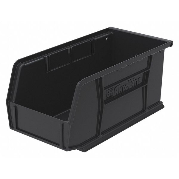Hang & Stack Storage Bin, Black, Plastic, 10 7/8 in L x 5 1/2 in W x 5 in H, 30 lb Load Capacity