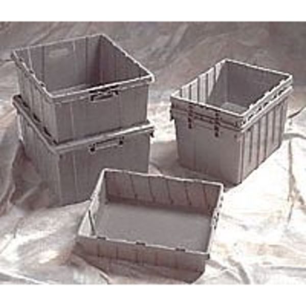 Nesting Container, Gray, Polyethylene, 24 in L, 20 in W, 12 3/8 in H, 2.34 cu ft Volume Capacity