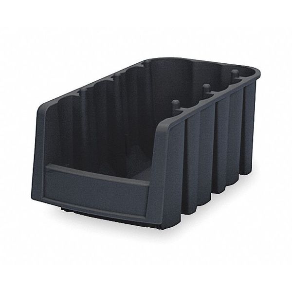 Stack & Nest Bin, Black, Plastic, 8 3/8 in W x 5 in H, 15 lb Load Capacity