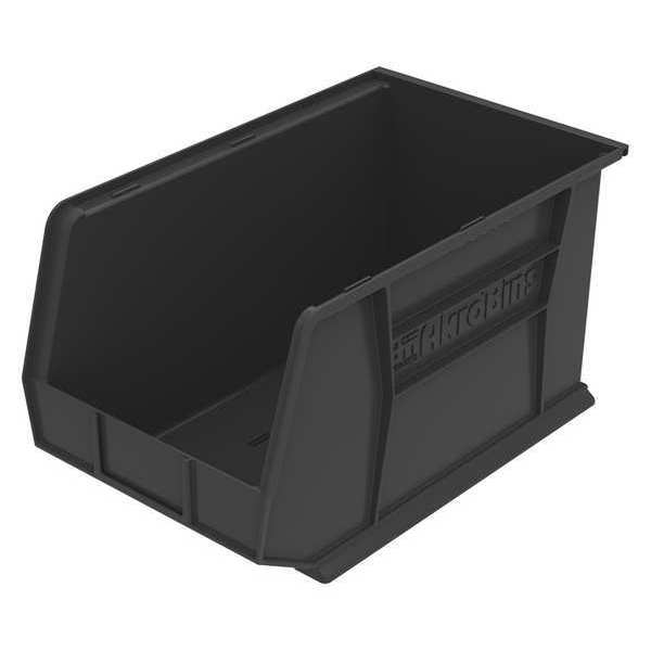 Hang & Stack Storage Bin, Black, Plastic, 18 in L x 11 in W x 10 in H, 60 lb Load Capacity