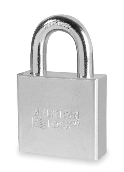 Padlock, Keyed Different, Standard Shackle, Round Steel Body, Boron Shackle, 3/4 in W