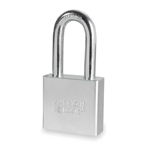 Padlock, Keyed Different, Long Shackle, Round Steel Body, Boron Shackle, 3/4 in W