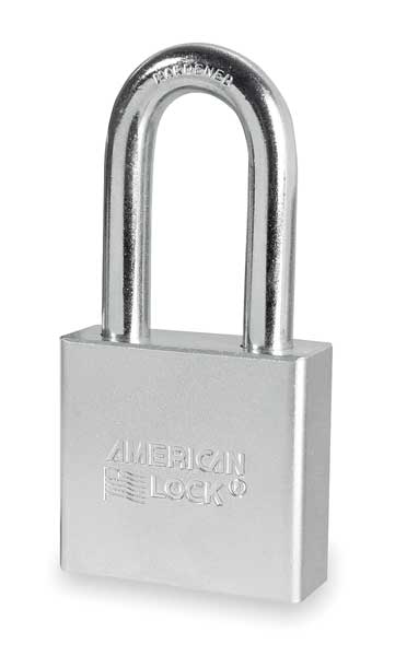 Padlock, Keyed Alike, Long Shackle, Round Steel Body, Boron Shackle, 3/4 in W