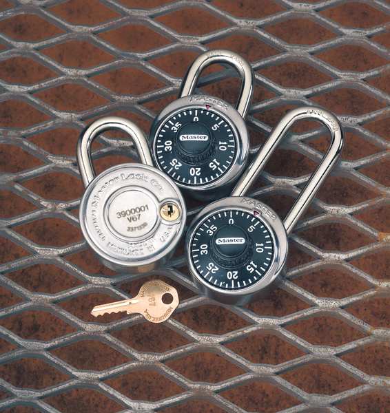 Luggage/Briefcase Padlock, Brass, Side
