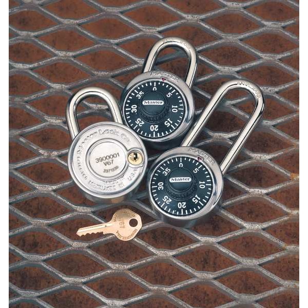 Combination Padlock, Center, Black/Silver