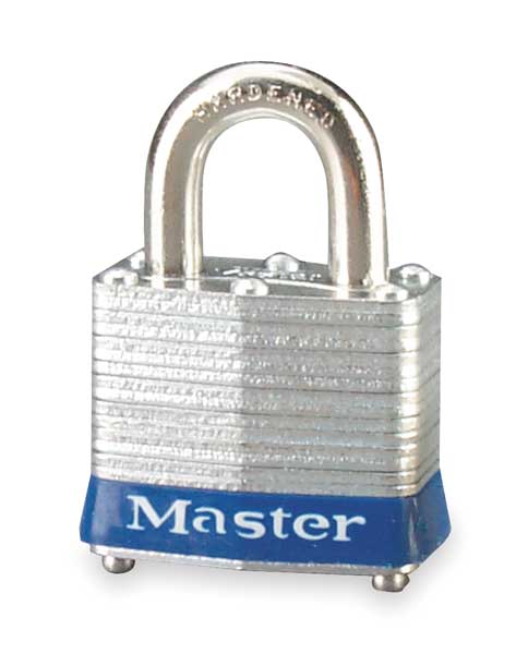Padlock, Keyed Alike, Standard Shackle, Rectangular Steel Body, Steel Shackle, 5/8 in W