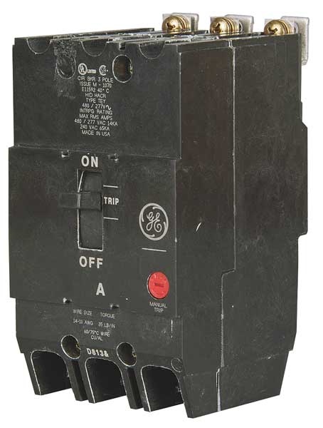 Molded Case Circuit Breaker, 100 A, 277/480V AC, 3 Pole, Bolt On Panelboard Mounting Style