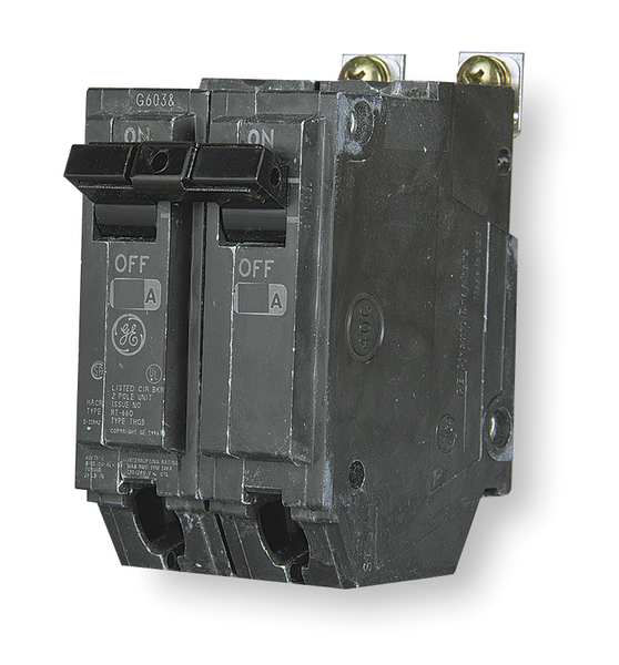 Miniature Circuit Breaker, 20 A, 120/240V AC, 2 Pole, Bolt On Mounting Style, THHQB Series