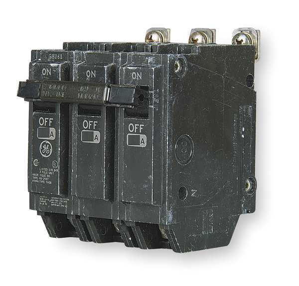Miniature Circuit Breaker, 50 A, 120/240V AC, 3 Pole, Bolt On Mounting Style, THQB Series