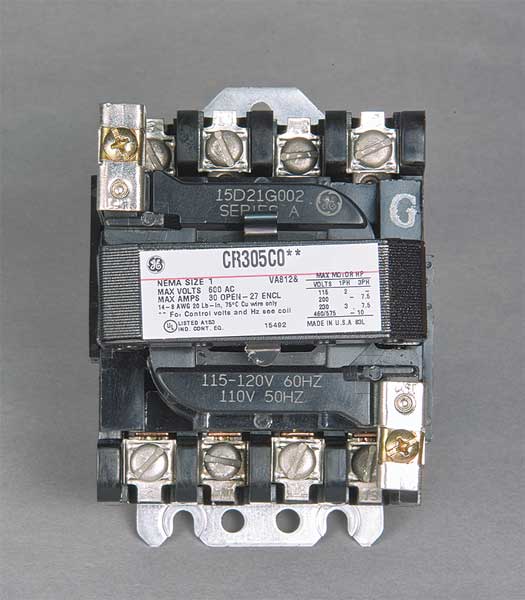 120VAC Non-Reversing Magnetic Contactor 3P 27A NEMA 1