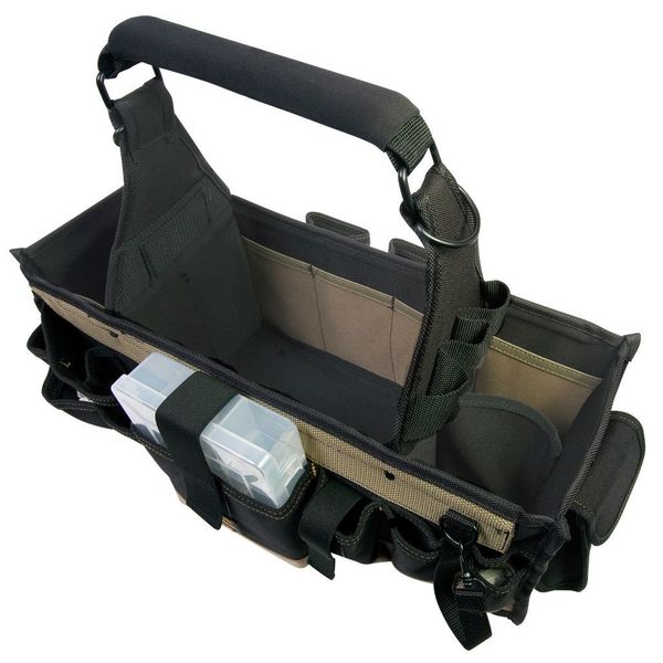 Tool Tote, Polyester, 42 Pockets, Black, 15