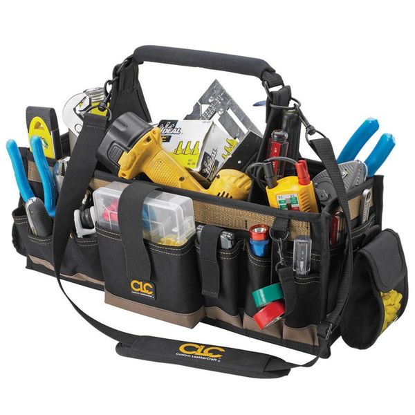 Tool Tote, Polyester, 42 Pockets, Black, 15