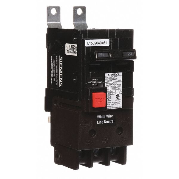 Miniature Circuit Breaker, 20 A, 120/240V AC, 2 Pole, Bolt On Mounting Style, BLE Series