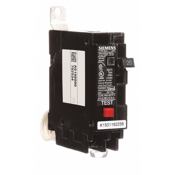 Miniature Circuit Breaker, 20 A, 120V AC, 1 Pole, Bolt On Mounting Style, BLE Series