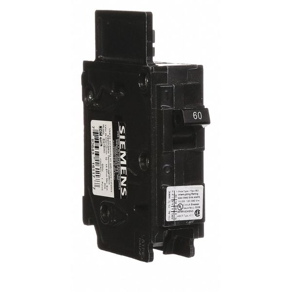 Miniature Circuit Breaker, 60 A, 120V AC, 1 Pole, Bolt On Mounting Style, BQ Series