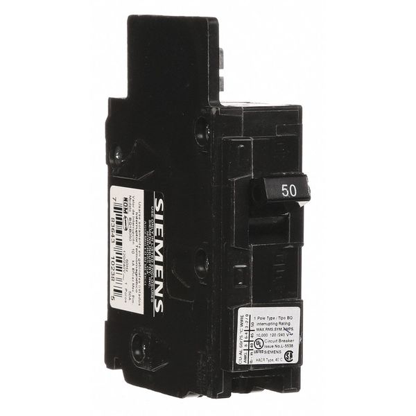 Miniature Circuit Breaker, 50 A, 120V AC, 1 Pole, Bolt On Mounting Style, BQ Series