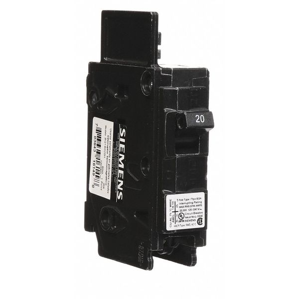Miniature Circuit Breaker, 20 A, 120V AC, 1 Pole, Bolt On Mounting Style, BQH Series